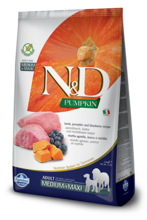 N&D Pumpkin, karma bezzbożowa dla psów dorosłych, rasy średnie i duże, jagnięcina i borówka, 12 kg