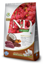 N&D Quinoa, Skin & Coat, karma dla psów dorosłych, jeleń, quinoa, kokos i kurkuma, 7 kg