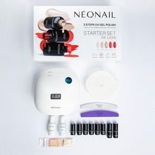 NeoNail, De Luxe, zestaw do hybryd: 8 lakierów + lampa LED, 36W/48