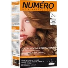 Numero, Permanent Coloring, farba do włosów, 7.43 Golden Copper Blonde, 140 ml