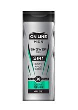 On Line, Men, żel pod prysznic 3in1 Light Azure dla mężczyzn, 400 ml
