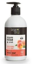 Organic Shop, Organic Rose & Peach Nourishing Hand Soap, odżywcze mydło do rąk, 500 ml