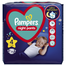 Pampers, Night Pants, pieluchomajtki, rozmiar 4, 9-15 kg, 25 szt.