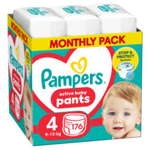 Pampers, Pants, pieluchomajtki, rozmiar 4, 9-15 kg, 176 szt.