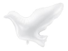 PartyDeco, balon foliowy, gołąb, biały, 77-66 cm
