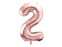 PartyDeco, balon foliowy, w kształcie cyfry 2,86 cm, różowe złoto