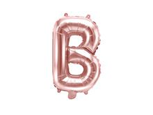 PartyDeco, balon foliowy, w kształcie litery B, 35 cm, różowe złoto