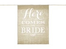 PartyDeco, baner Here Comes the Bride, 41-51 cm
