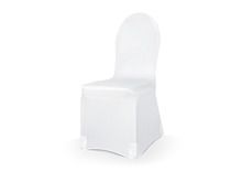 PartyDeco, pokrowiec na krzesło z matowej tkaniny, biały