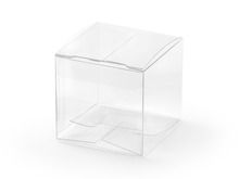 PartyDeco, pudełeczka kwadratowe, transparentne, 5-5-5 cm, 10 szt.