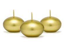 PartyDeco, świeca pływająca metalizowana, złoty, 4 cm, 50 szt.