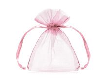 PartyDeco, woreczki z organzy, różowy, 10 cm, 10 szt.
