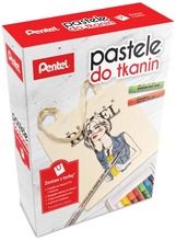 Pentel, pastele PTS7 + torba + 4 szablony + długopis żelowy, czarny, zestaw do tkanin