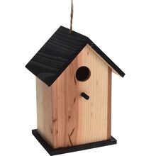 Pets Collection, budka dla ptaków z czarnym daszkiem, 22 cm, drewno
