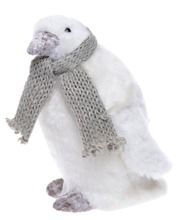 Pingwin, futrzany, figurka, 17 cm