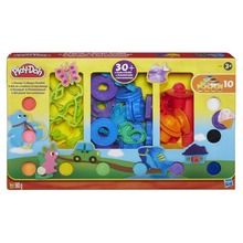 Play-Doh, Stempelki i kształty, 10 tub i akcesoria, zestaw kreatywny