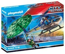 Playmobil, City Action, Policyjny śmigłowiec: Ucieczka ze spadochronem, 70569