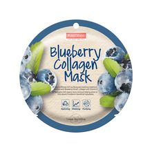 Purederm, Blueberry Collagen Mask, maseczka kolagenowa w płacie, Borówka, 18g