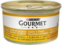 Purina, Gourmet Gold, sos, mokra karma dla kota, kurczak i wątróbka, 85g