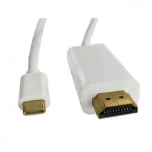 Qoltec, kabel USB Typ-C M - HDMI M, 1m, biały