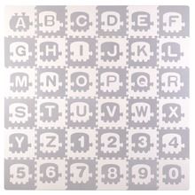 Ricokids, mata piankowa puzzle, litery, szare, 30-30 cm