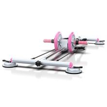 Roller z podstawą do ćwiczeń mięśni brzucha, różowy