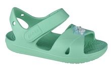 Sandały dziewczęce, zielone, Crocs Classic Cross-Strap Charm Sandal