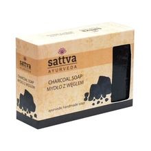 Sattva, Body Soap indyjskie mydło glicerynowe z węglem, Charcoal, 125 g