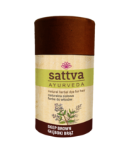 Sattva, Natural Herbal Dye for Hair, naturalna ziołowa farba do włosów, Deep Brown, 150 g