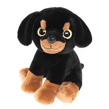 Smiki, Pies, maskotka, czarno-brązowy, 18 cm