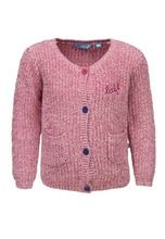 Sweter dziewczęcy rozpinany, różowy melanż, Lief