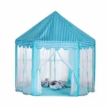 Sześciokątny namiot dla dzieci, niebieski