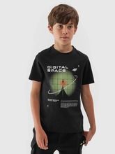 T-shirt chłopięcy, czarny, 4F