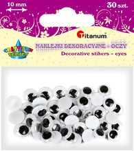 Titanum, Oczy samoprzylepne, elementy dekoracyjne, 10 mm, 30 szt.