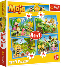 Trefl, Przygody Pszczółki Mai, 4w1, puzzle, 12, 15, 20, 24 elementy