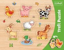 Trefl, Zwierzęta na wsi, ramkowe układanki kształtowe, 7 elementów