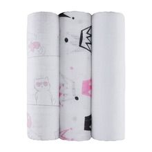 Tup Tup, pieluszki tetrowe, Premium, 70-80 cm, 100% bawełna, drukowane, 3 szt.