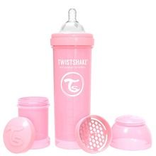 Twistshake, butelka antykolkowa, 330 ml, pastelowa różowa