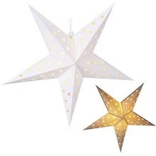 Vilde, świecąca gwiazda świąteczna, papierowa, biała, 60 cm