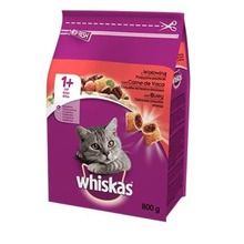 Whiskas, sucha karma dla kota, wołowina, 800g