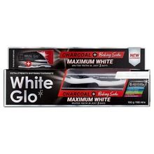 White Glo, Charcoal + Baking Soda Maximum White Toothpaste, wybielająca pasta do zębów, 150 g/100 ml + szczoteczka