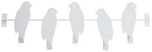 Wieszak biały metal z pięcioma ptaszkami, 60-2.5-20 cm