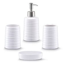 Zeller, ceramiczny zestaw akcesoriów łazienkowych, white, 4 szt.