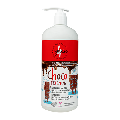 4organic, Choco, naturalny żel do mycia i kąpieli dla dzieci i rodziny, 1000 ml