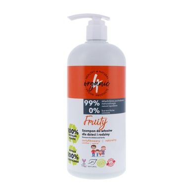 4organic, Fruity, naturalny szampon dla dzieci i rodziny, 1000 ml