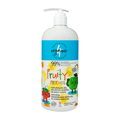 4organic, Fruity, naturalny żel do mycia i kąpieli dla dzieci i rodziny, 1000 ml