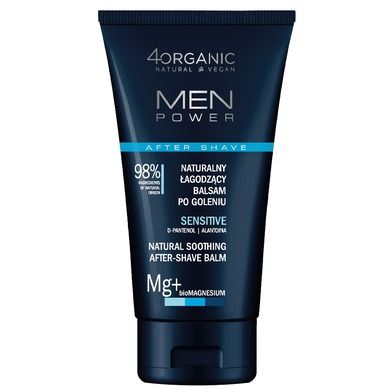 4organic, Men Power, naturalny łagodzący balsam po goleniu, Sensitive, 150 ml