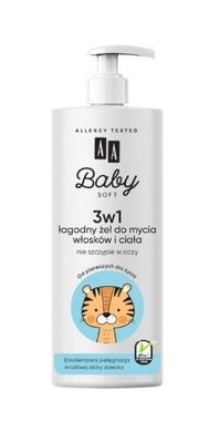 AA, Baby Soft, łagodny żel do mycia i włosków, 500 ml