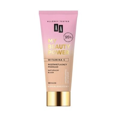 AA My Beauty Power, witamina c, podkład rozświetlający, nr. 02 Nude, 30 ml