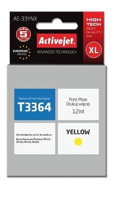 Activejet, tusz do drukarki, zamiennik Epson 33XL T3364, Supreme, 12 ml, żółty, AE-33YNX